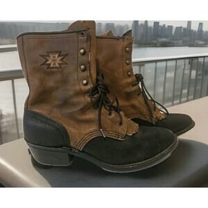Vintage Women’s Abilene Packer Granny Lace Up Ankle Boots Size 8